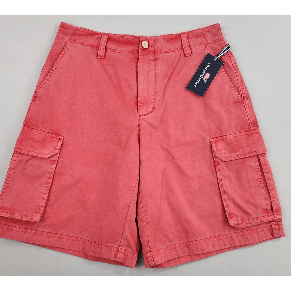 Vineyard Vines Mens 10 Inch Breaker Cargo Shorts Pink Size 32 NWT Stretch